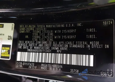 2024 Toyota Corolla Cross Le from USA, damaged, VIN 7MUBAABGXRV113461